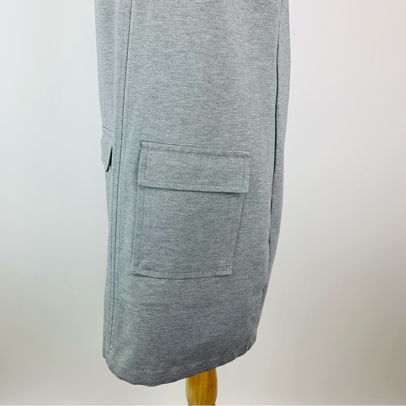 Banana Republic Gray Ponte Front Pocket Dress Medium - Picture 9 of 13